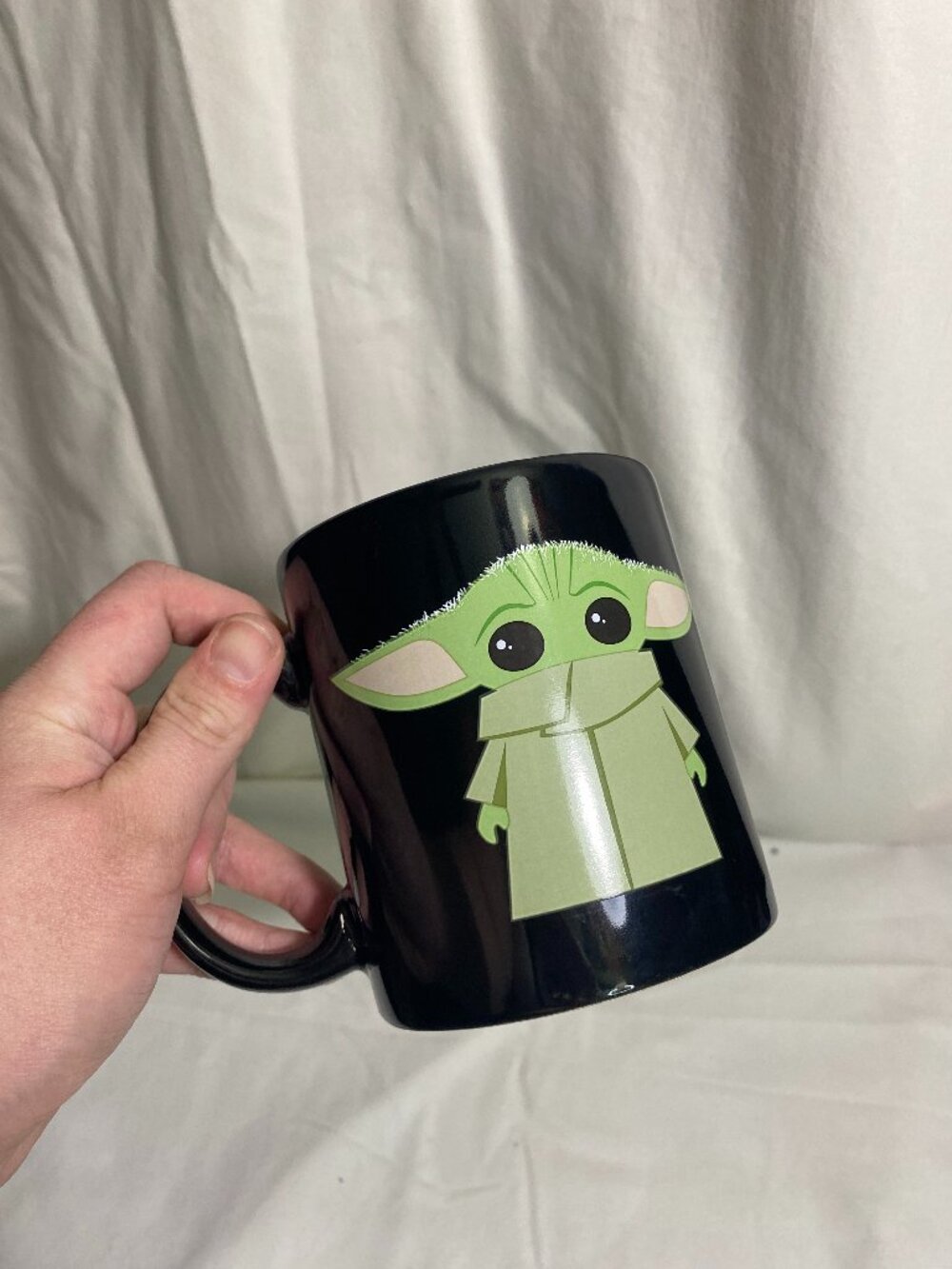 Star Wars The Mandalorian Grogu Baby Yoda Black Ceramic Coffee Mug Disney Lucasf